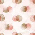 Vector dots stains pink rosy ecru seamless pattern