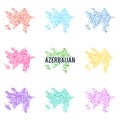 Vector dotted colourful map of Azerbaijan.