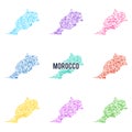 Vector dotted colourful map of Morocco.