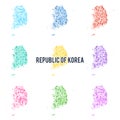 Vector dotted colourful map of Republic of Korea.