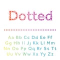 Vector dotted font. Multicircles type.