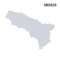 Vector dotted map of Abkhazia isolated on white background .