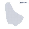 Vector dotted map of Barbados isolated on white background .
