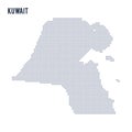 Vector dotted map of Kuwait isolated on white background .