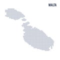 Vector dotted map of Malta isolated on white background .