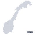 Vector dotted map of Norway isolated on white background .