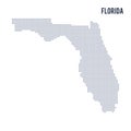 Vector dotted map State of Florida isolated on white background .