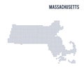 Vector dotted map State of Massachusetts isolated on white background . Royalty Free Stock Photo