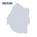 Vector dotted map of Swaziland isolated on white background .