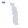 Vector dotted map of Togo isolated on white background .