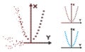 Dissipated Pixel Halftone Dotted Parabola Plot Icon