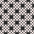 Vector dotted seamless pattern, repeat monochrome geometric text Royalty Free Stock Photo