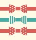 Vector Bow Ties Flat Design Illustration Set Royalty Free Stock Photo