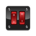 Vector double power switch icon