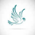 Vector of dove of peace with olive branch on white background. Bird design. Animals. Easy editable layered vector illustration Royalty Free Stock Photo