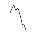 Vector down trend stocks graph diagram