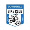 Vector downhill mountain biking badge design