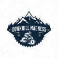 Vector downhill mountain biking badge design