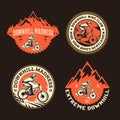 Vector downhill mountain biking badges