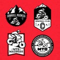 Vector downhill mountain biking badges