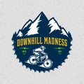 Vector downhill mountain biking badge design