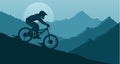 Vector downhill mountain biking illustration Royalty Free Stock Photo