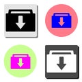 Vector Download Folder. flat vector icon Royalty Free Stock Photo