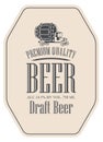 Vector draft beer label with truck car