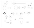 Vector Drafting Symbols Set Arrows, Tile Start Point, Electrical Plan Icons Royalty Free Stock Photo