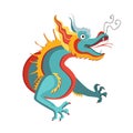 Vector dragon chinese japanese style holiday traditional illustration Royalty Free Stock Photo