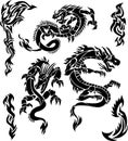Vector Dragon Icons Royalty Free Stock Photo