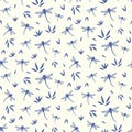 Vector Dragonfly seamless pattern