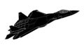 Vector draw of modern Russian jet fighter. Royalty Free Stock Photo