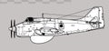 Fairey Gannet AEW.3. Vector drawing of airborne early warning aircraft.