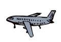 Vector drawing. Airport and aircraft