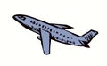 Vector drawing. Airport and aircraft