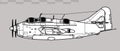 Fairey Gannet AS.1. Vector drawing of anti submarine warfare aircraft.