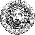 Bas-relief of a lions head