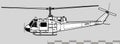 Bell UH-1 Iroquois. Vector drawing of army utility helicopter. Royalty Free Stock Photo