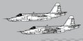 Sukhoi Su-25 Frogfoot. Vector drawing of attack aircraft. Side view.