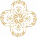 Elegant gold Venetian lace. Floral pattern