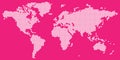 Big Tetragon world map vector white on magenta