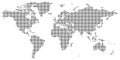 Black on white dotted world map vector