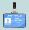 Blue mockup of badge pass