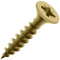 Vector drawing, brass self-tapping screw closeup on a white Royalty Free Stock Photo
