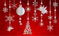 Christmas collage on red gradient Royalty Free Stock Photo