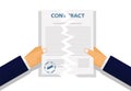 Vector illustration. Contract termination concept.