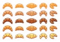 Vector drawing of croissant icons