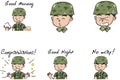 Vector drawing cute army