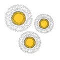 Vector drawing, dandelion on a white isolated background. Outline drawing, lines Royalty Free Stock Photo